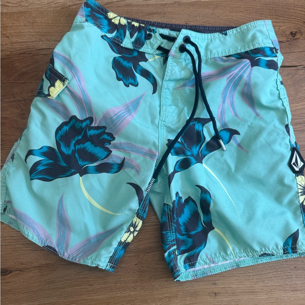 Volcom boys Floral Swim Shorts - Blue